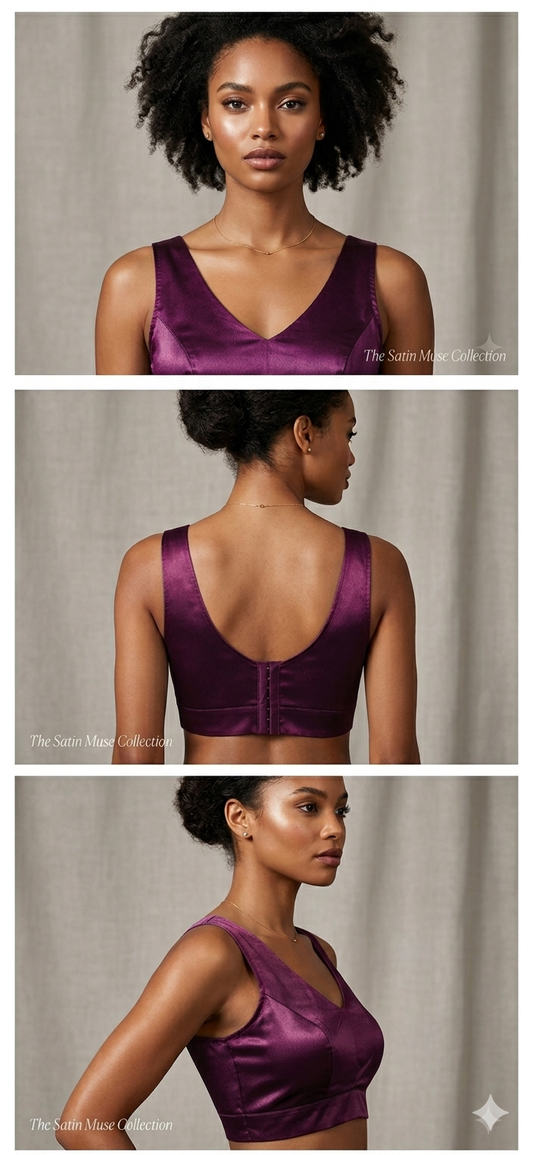 Purple Satin Silk Readymade Blouse Fancy Sleeveless trendig Shining for Women in Germany