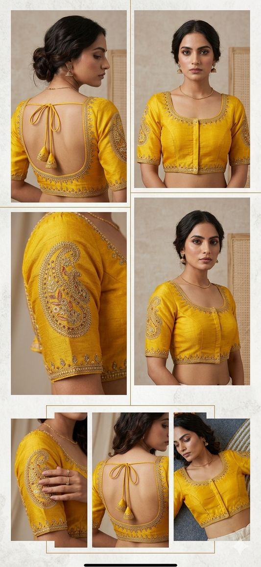 Yellow Party wear heavy blouse in Berlin