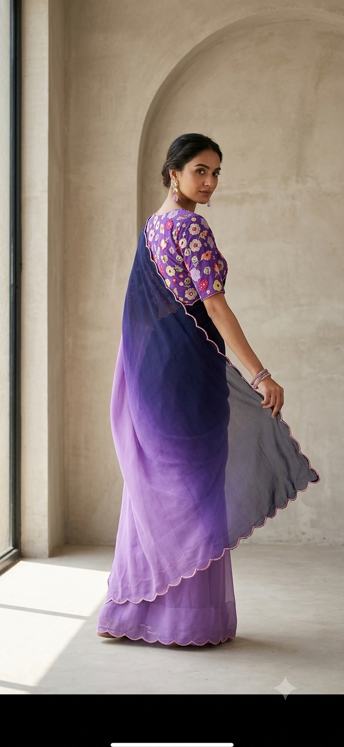 Multicoloured Georgette Ready to Wear Saree