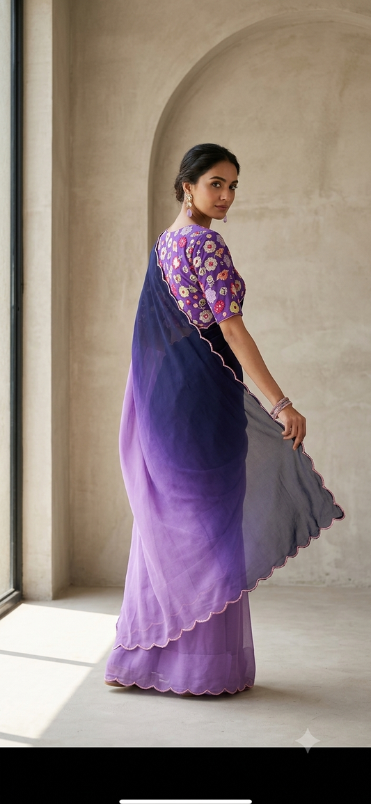 Multicoloured Georgette Ready to Wear Saree