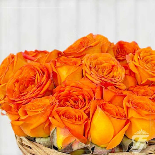 Button Rose Orange - Neha Couture Berlin