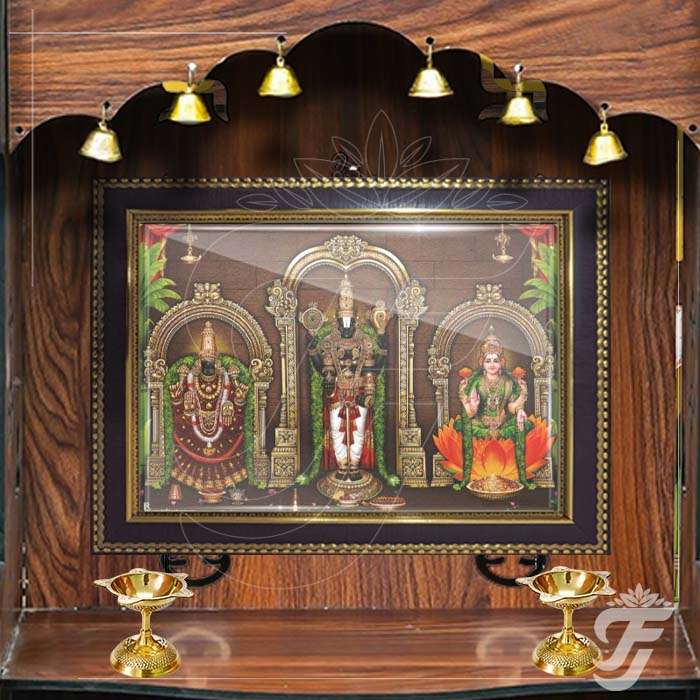 PHOTO FRAME BALAJI WITH PADMAVATHI & LAKSHMI - MEDIUM