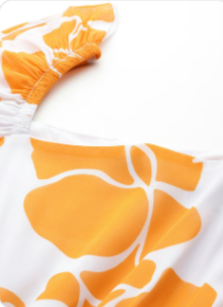 Yellow & White Printed Fit & Flare Dress in Berlin