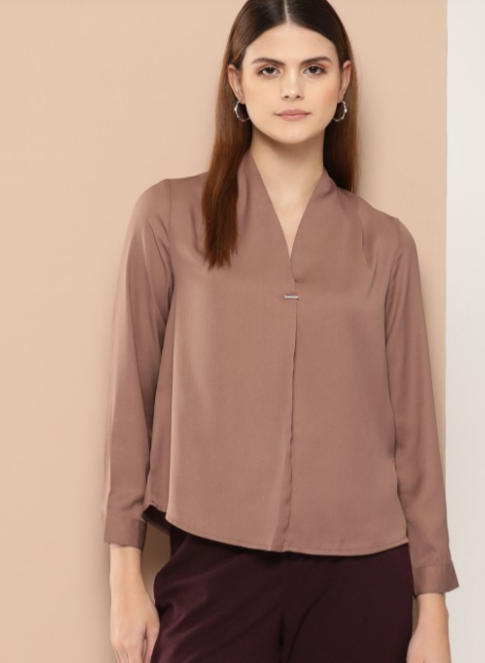 Solid Shirt Style Top in Munich