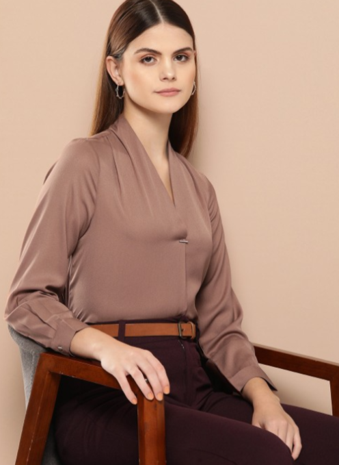 Solid Shirt Style Top in Munich