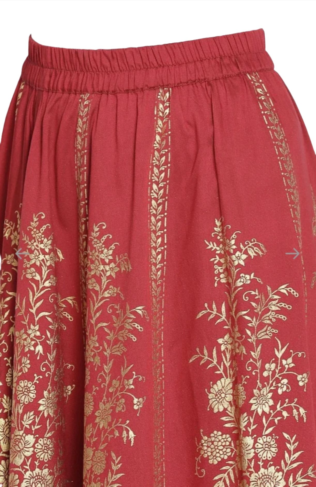 Red Printed Top Skirt Dupatta Set Lowers