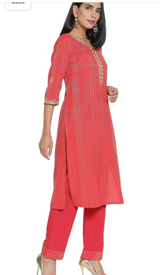 Womens Kurta & Palazzo embroidery and fabric detail - Neha Couture Indian Fashion