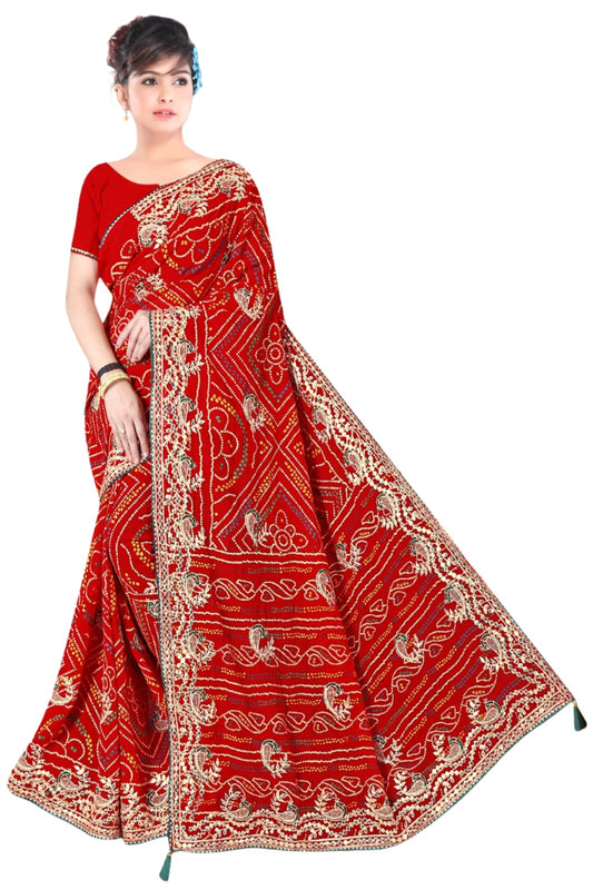 Rajasthani Chunri Saree With Gotta Work in Berlin