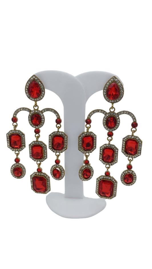 Designer Kundan Stone Studded Jhumka Golden Earrings in Paris