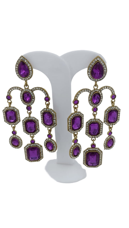 Designer Kundan Stone Studded Jhumka Golden Earrings in Essen