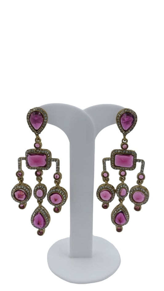 Designer Kundan Stone Studded Jhumka Golden Earrings in Germany