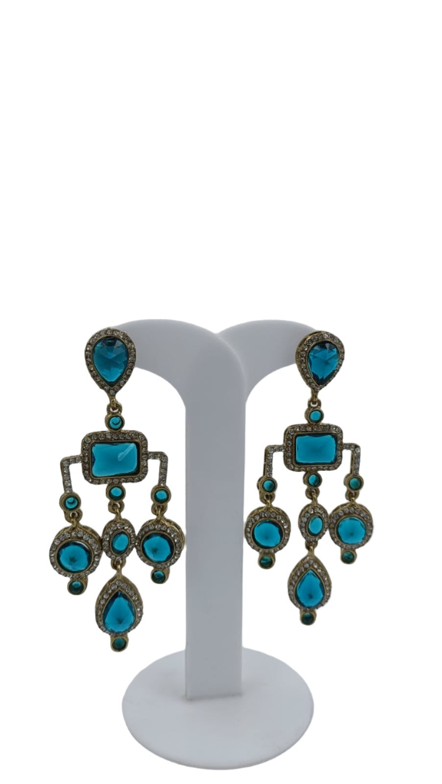 Designer Kundan Stone Studded Jhumka Golden Earrings in Essen