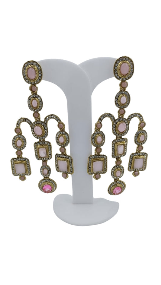 Designer Kundan Stone Studded Jhumka Golden Earrings in Bonn