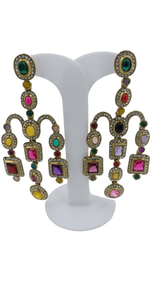 Designer Kundan Stone Studded Jhumka Golden Earrings in Berlin