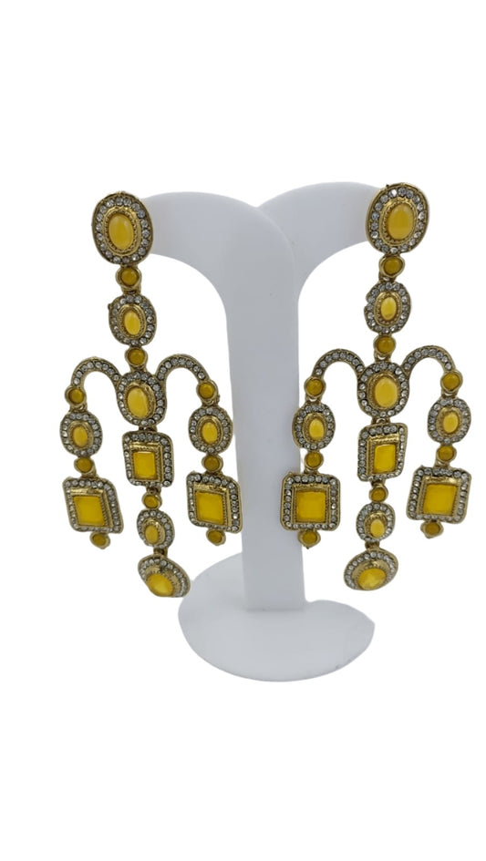 Designer Kundan Stone Studded Jhumka Golden Earrings in Bonn