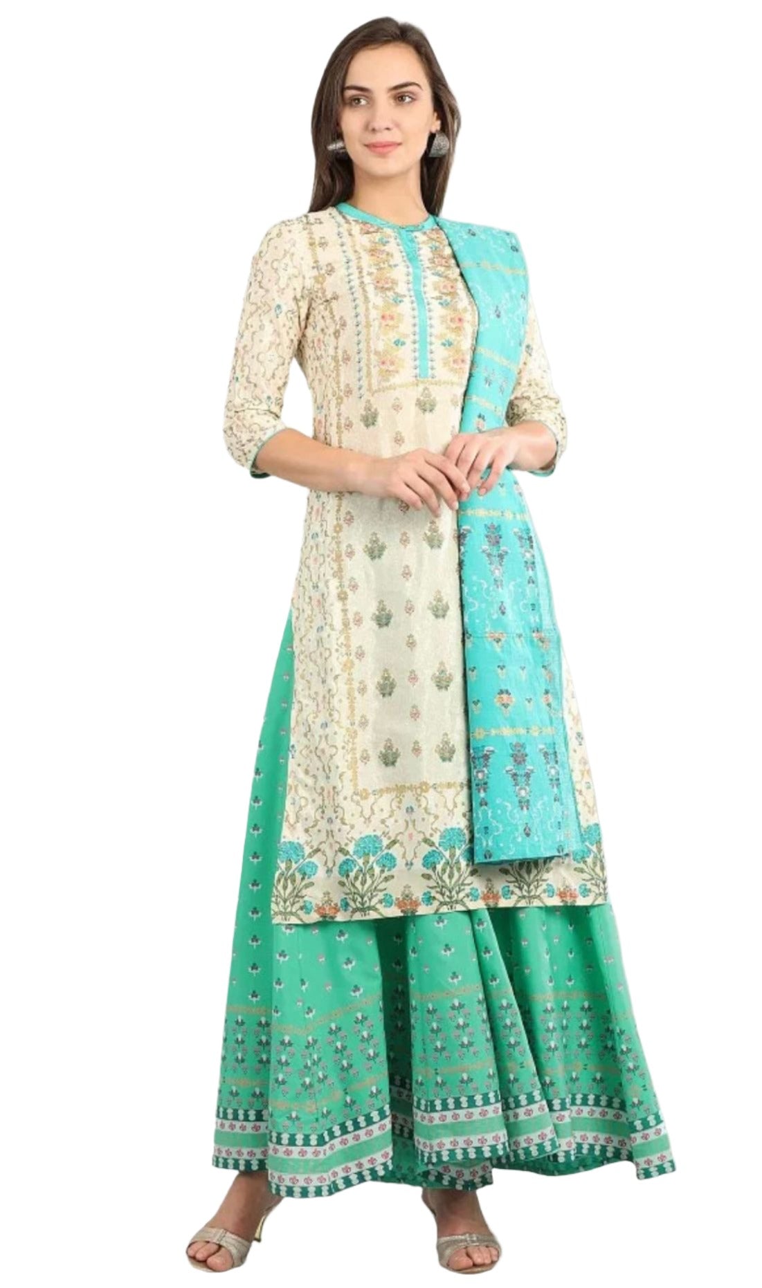 Green Printed Palazzos