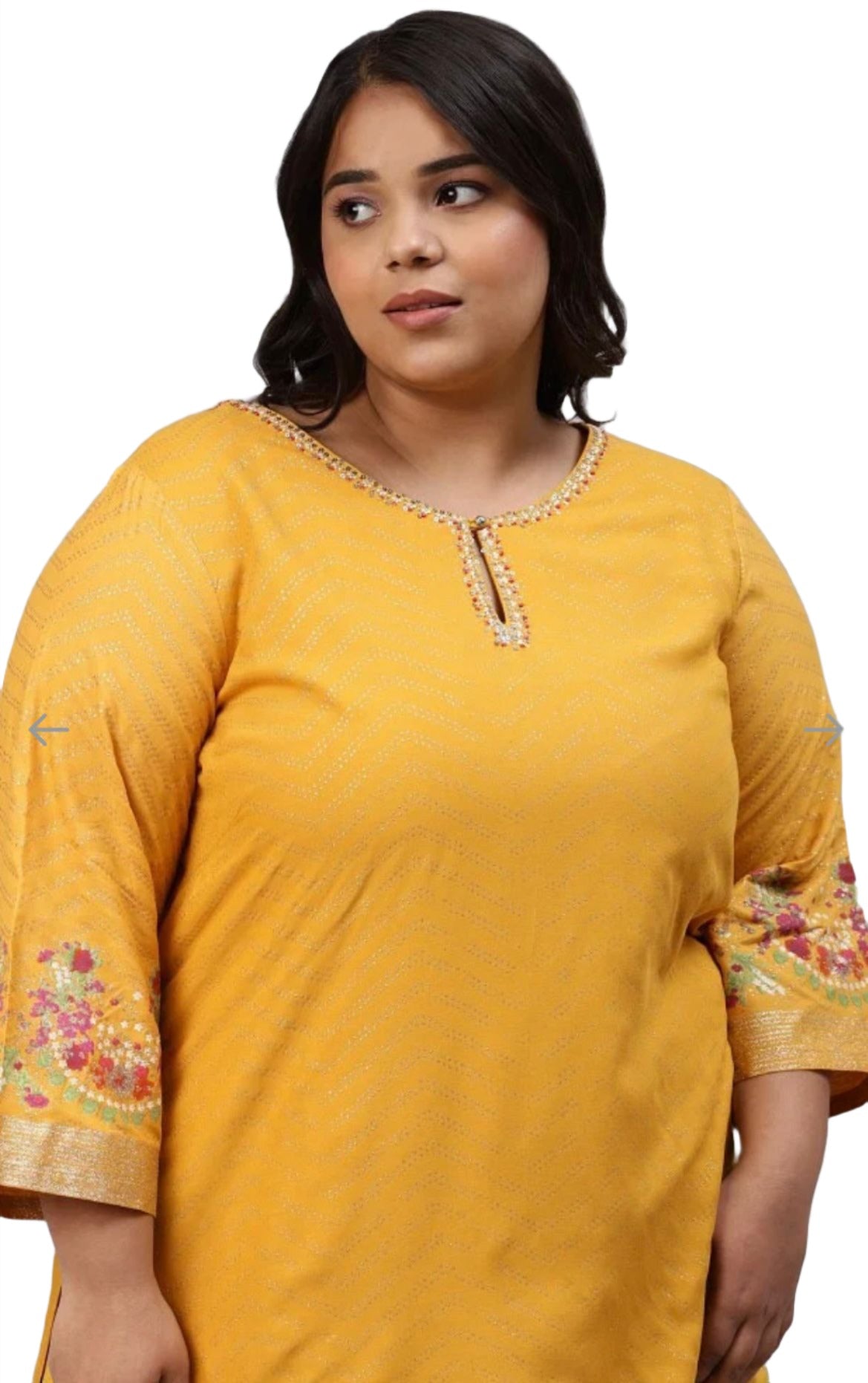 Yellow Embroidered kurta With Culottes And Pink Dupatta in Germany