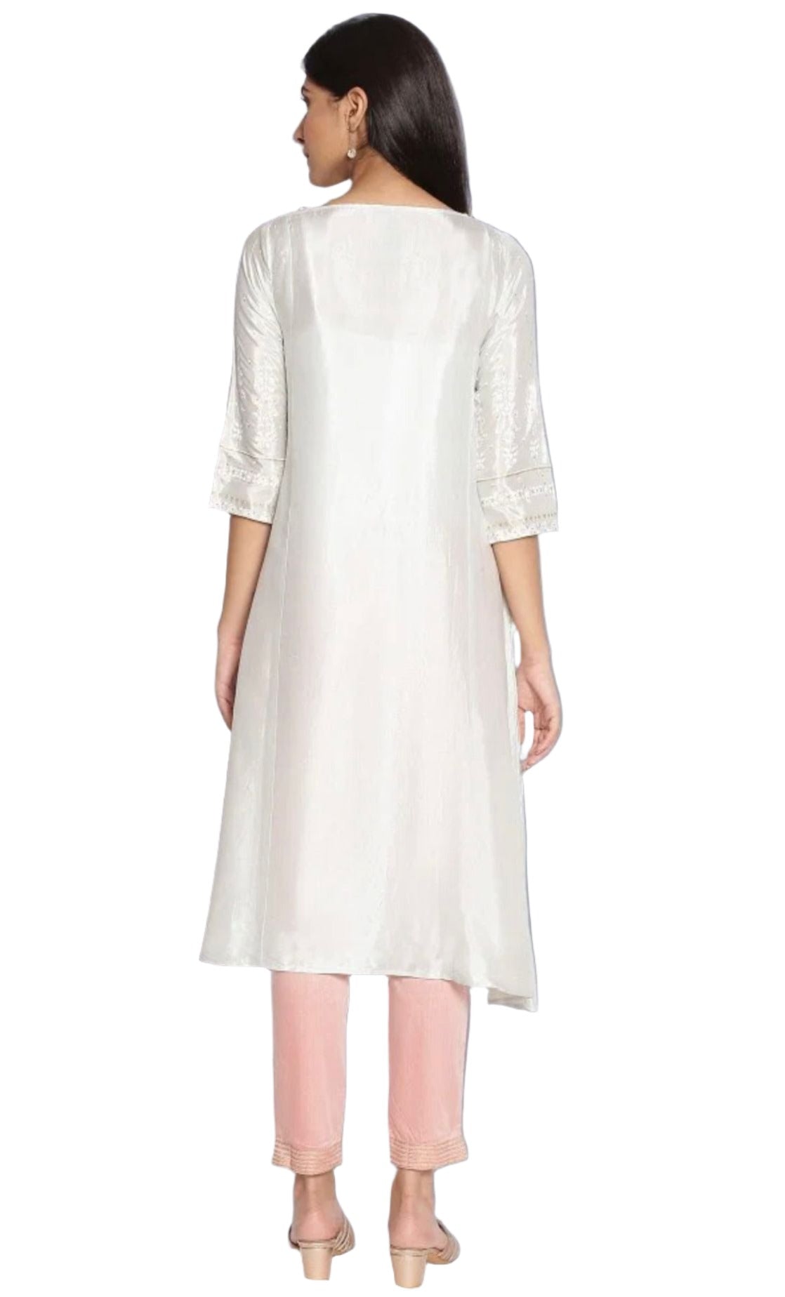 White Printed kurta with Embroidery in Paris