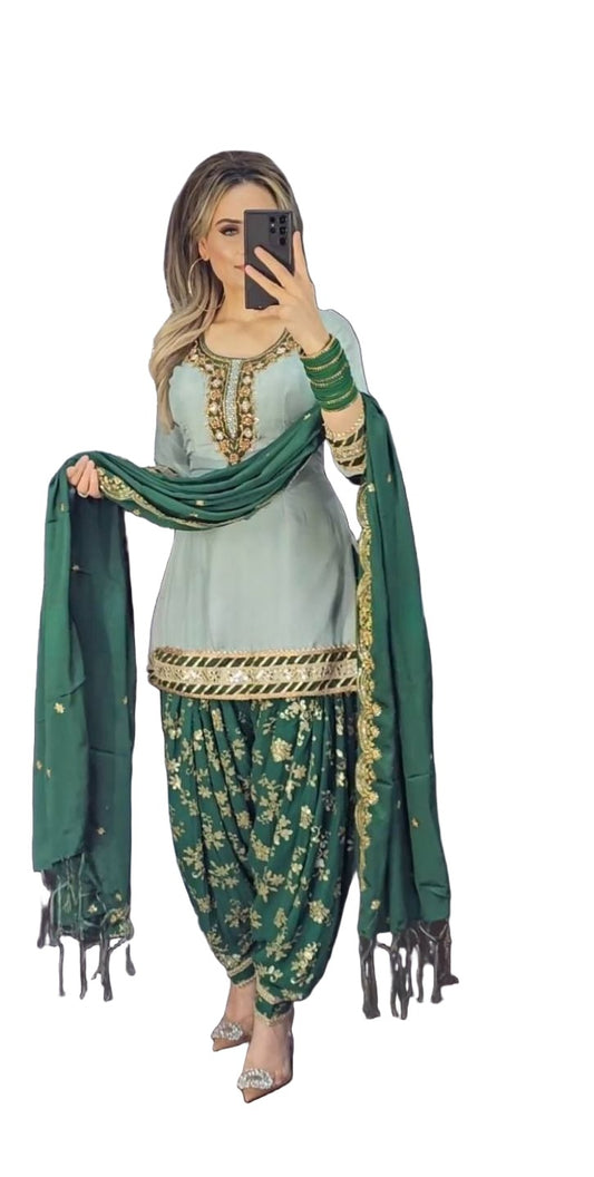 Heavy Faux Georgette Sharara Suit 