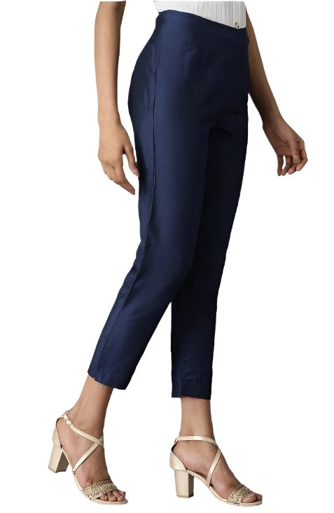 Blue Solid Trouser embroidery and fabric detail - Neha Couture Indian Fashion