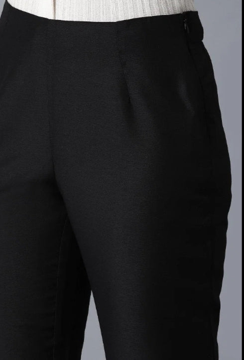 Black Solid Trouser in Paris