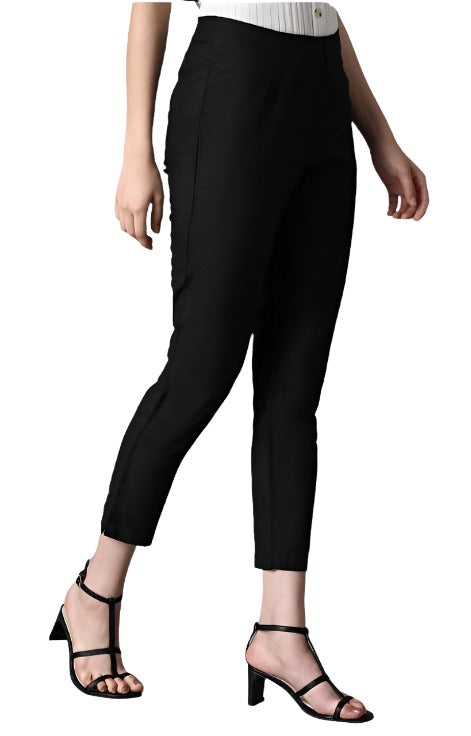 Black Solid Trouser embroidery and fabric detail - Neha Couture Indian Fashion