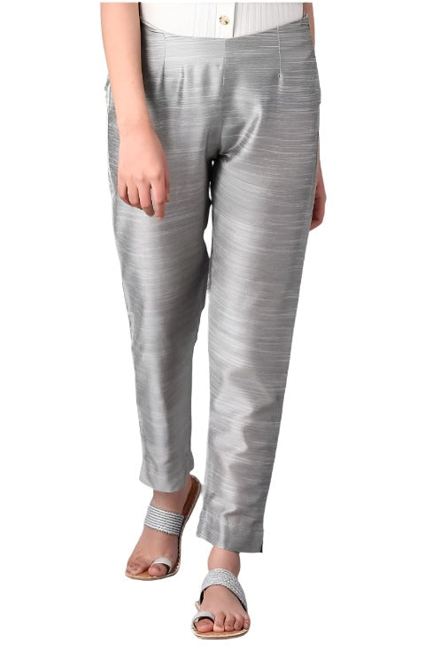 Silver Fitted Pants in Berlin