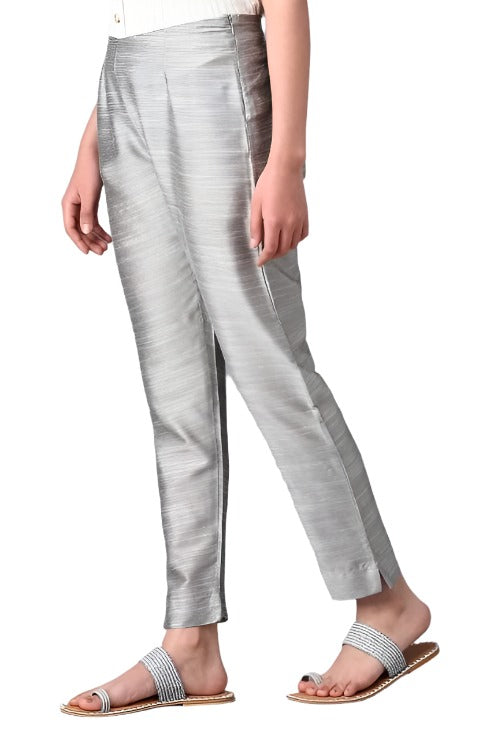 Silver Fitted Pants in Berlin