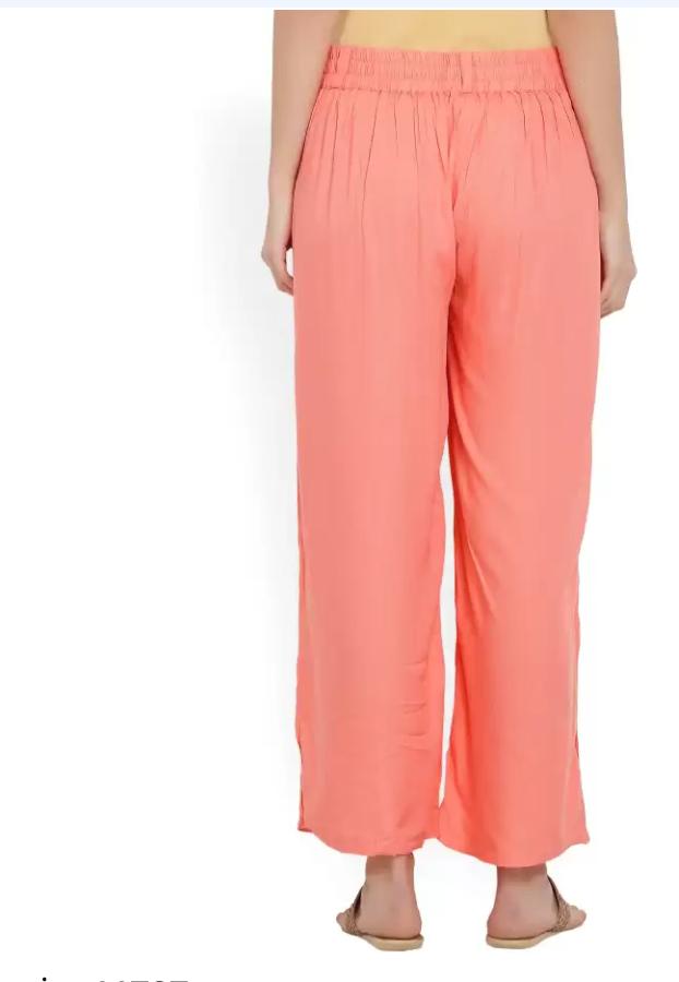 Women Regular Fit Pink Cotton Blend Trousers in Paris