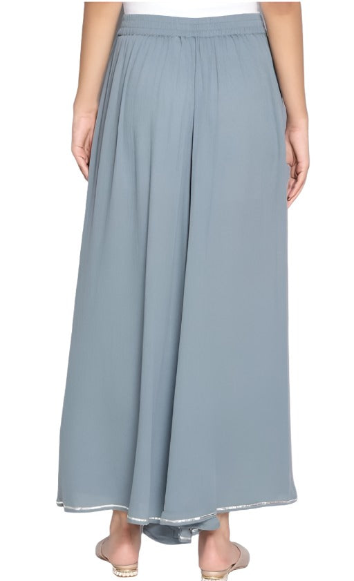 Women Light Blue Viscose Rayon Trousers in Paris