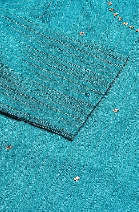 Teal Straight kurta With Sequin Highlight in Germany
