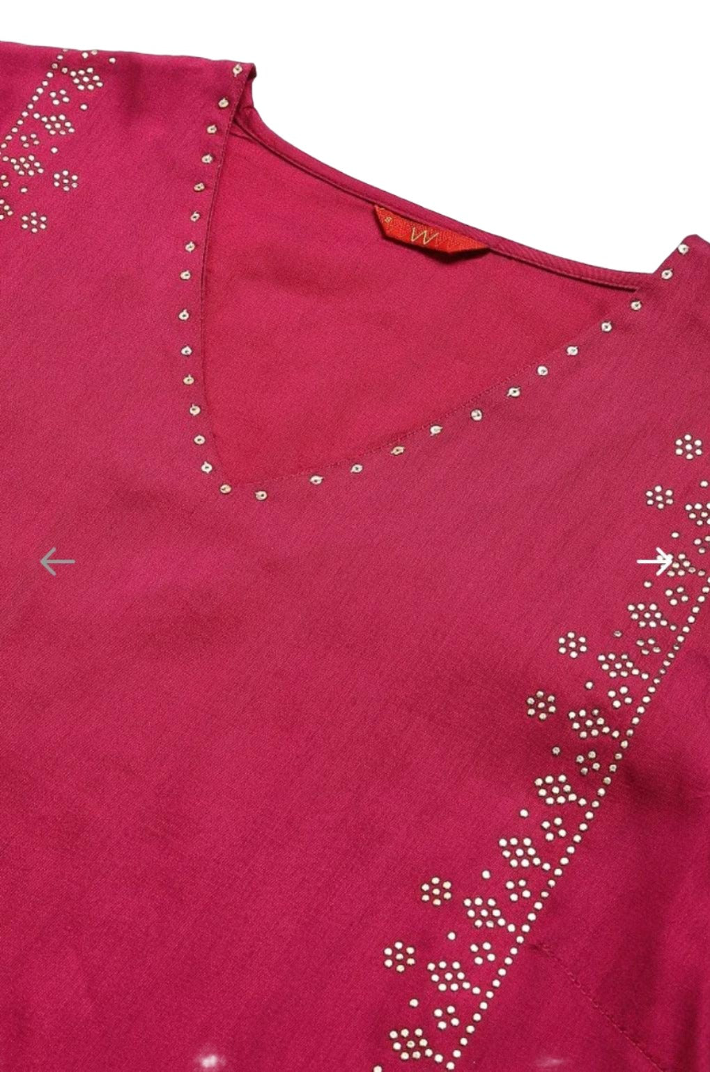 Magenta Mukaish Printed kurta With Sequins in Essen