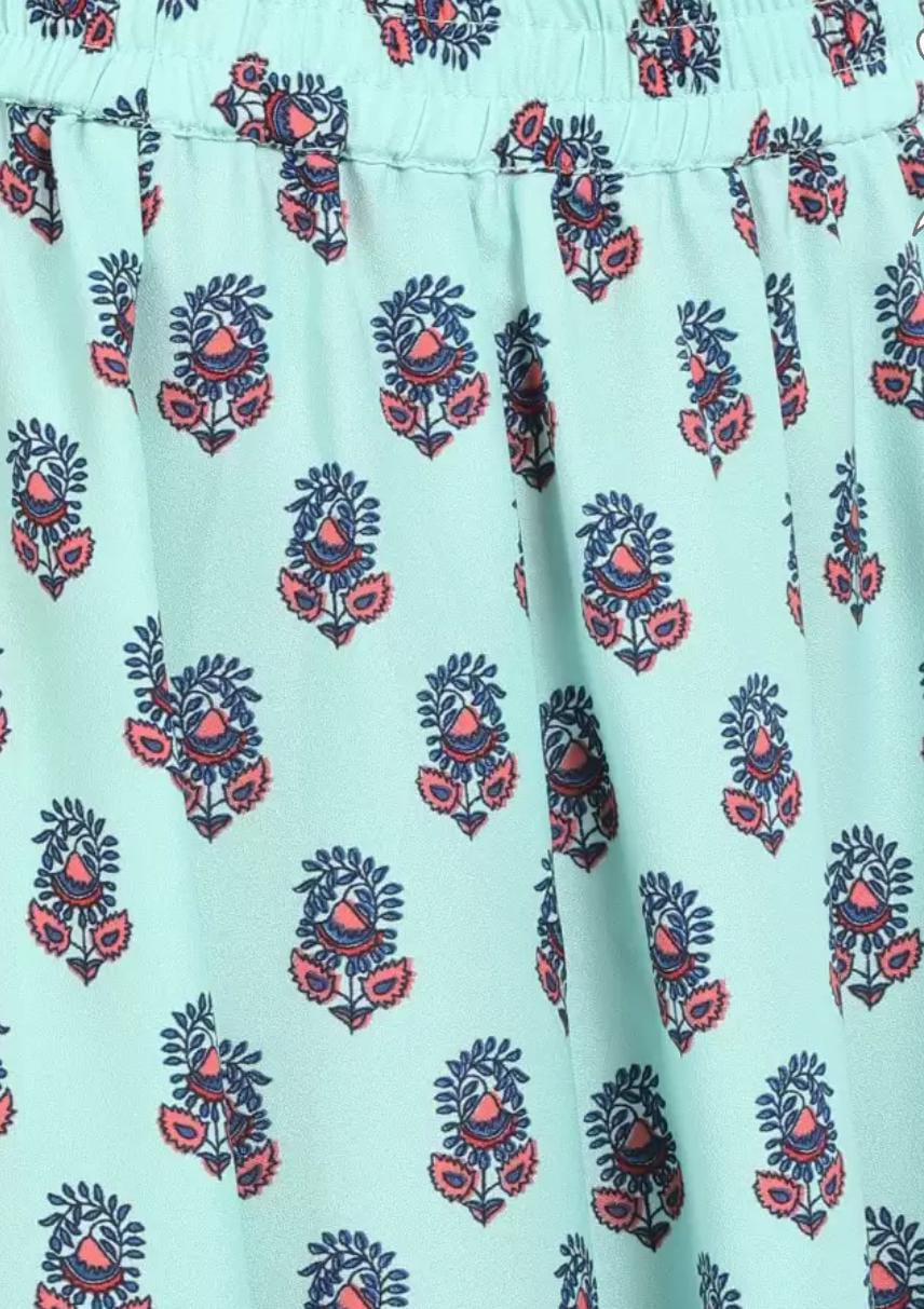 Women Printed Flared Multicolor Skirt in Essen