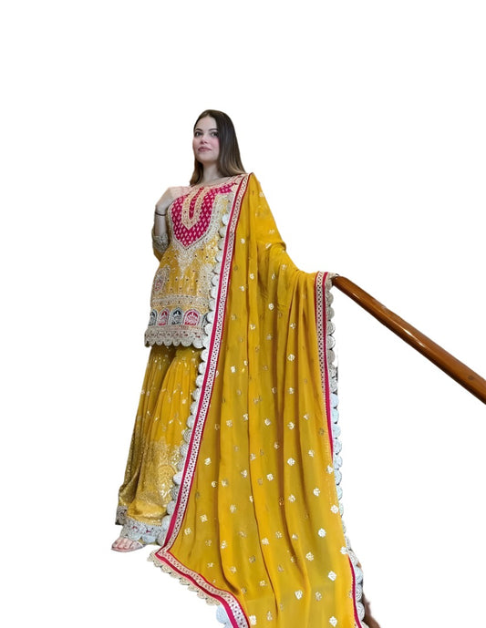Indian Bollywood Wedding Suit Salwar Kameez Wear Party Designer Pakistani Dress in Belin embroidery and fabric detail - Neha Couture Indian Fashion