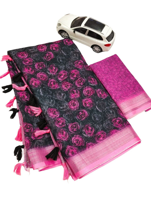 Digital Print Linen Sarees in Paris