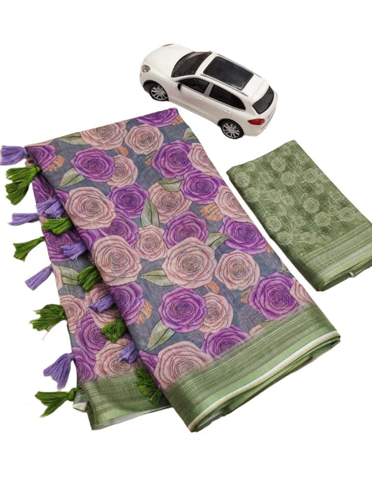 Digital Print Linen Sarees in Paris