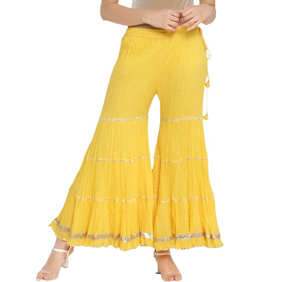 YELLOW COTTON SHARARA PANTS in Paris
