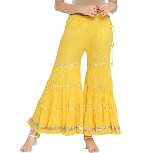 YELLOW COTTON SHARARA PANTS in Paris