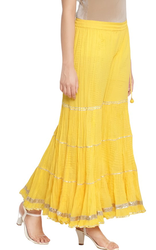 YELLOW COTTON SHARARA PANTS in Paris