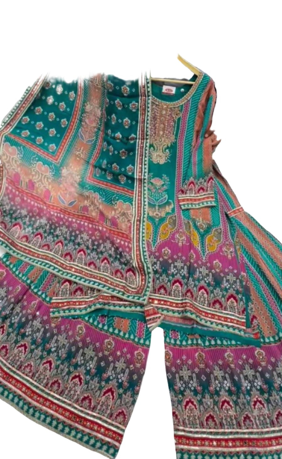 Silk Embroidery work Pakistani Suit