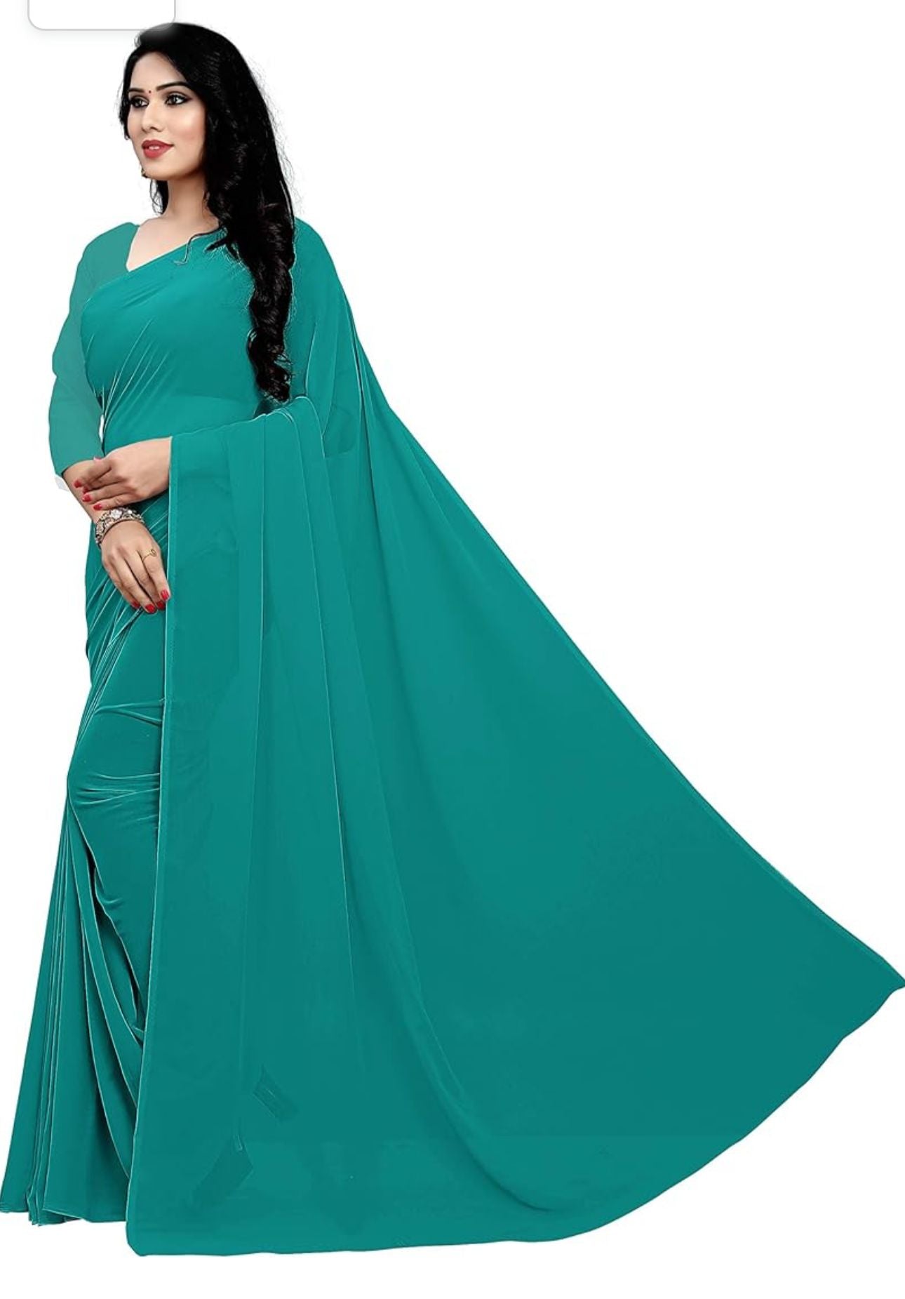 Bollywood Plain Georgette Saree in Berlin