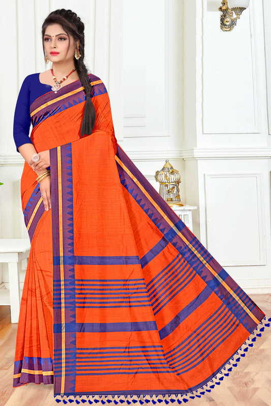Pure Cotton Saree embroidery and fabric detail - Neha Couture Indian Fashion