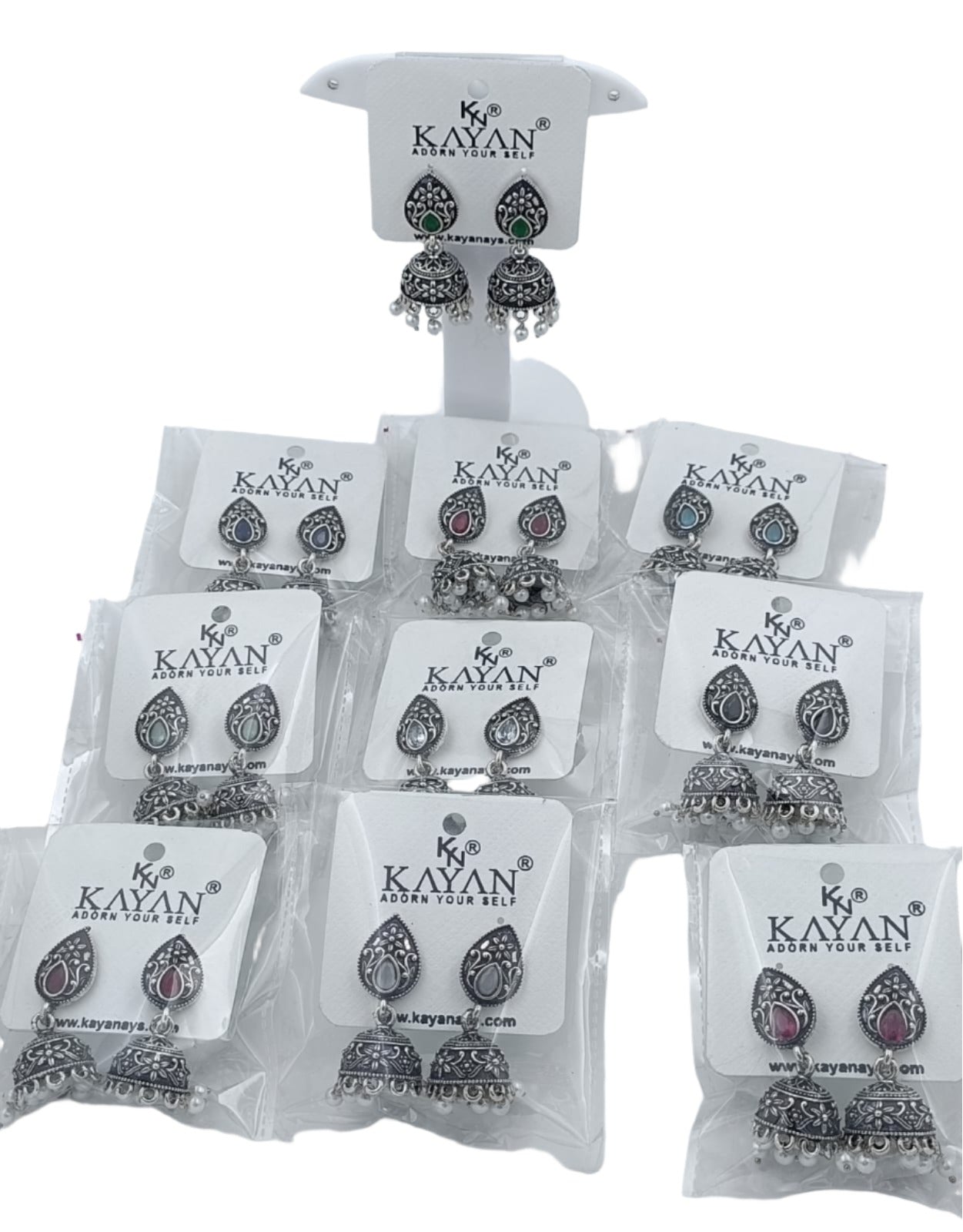 German Silver Plated Beaded Oxidized Earrings  in Germany