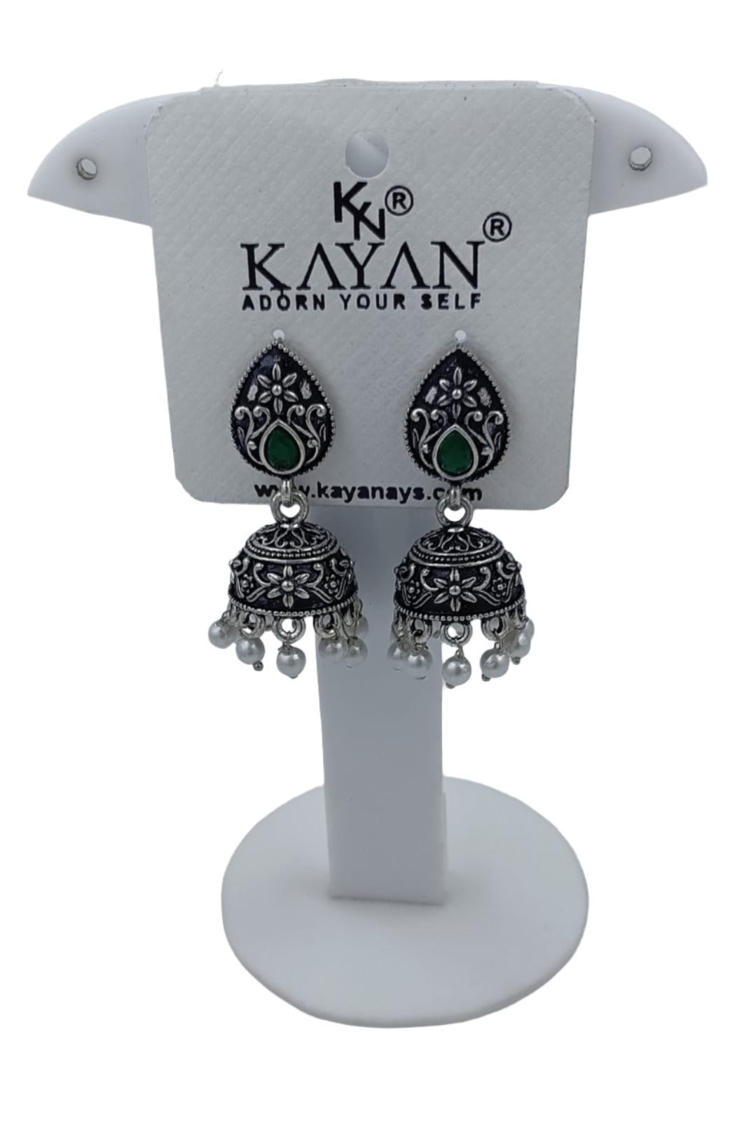 German Silver Plated Beaded Oxidized Earrings  in Germany