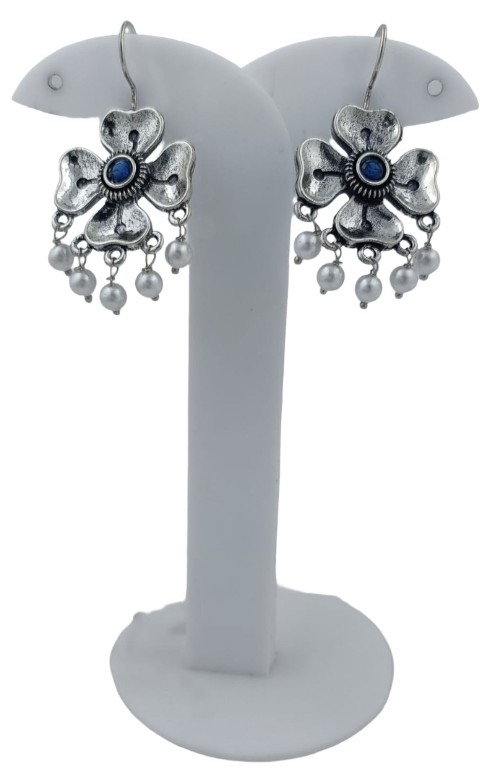 OXIDISED PETALS BEADS DROP EARRING in Berlin