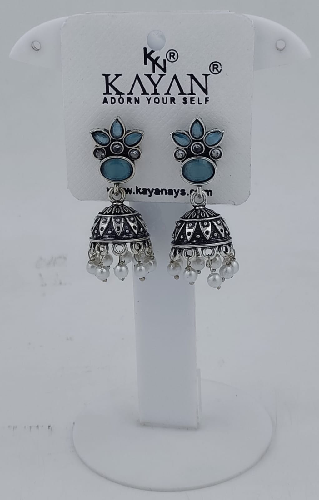 Silver Oxidised Plated Jhumki Earrings in Germany