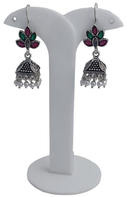 Traditional Oxidized Embellished Jhumki Earrings in Berlin