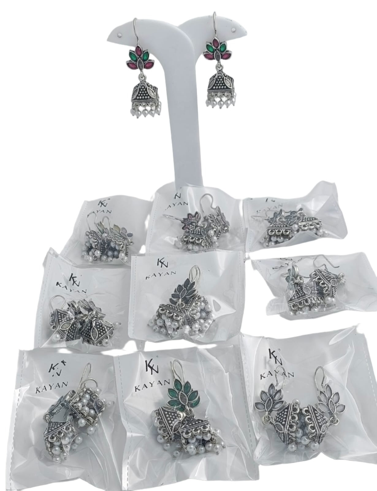 Traditional Oxidized Embellished Jhumki Earrings in Berlin