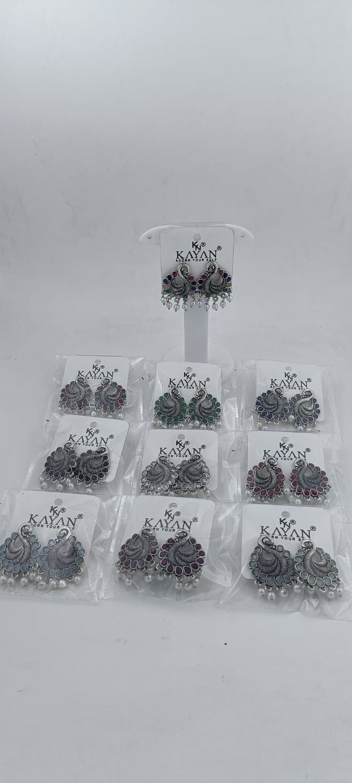 Peacock Oxidiesed Earrings in Berlin