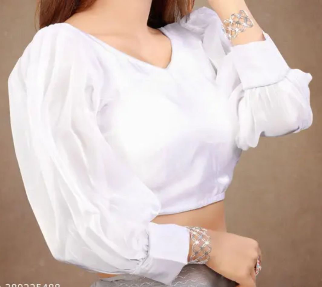 Organza Plain full Sleeves Readymade Blouse in Berlin